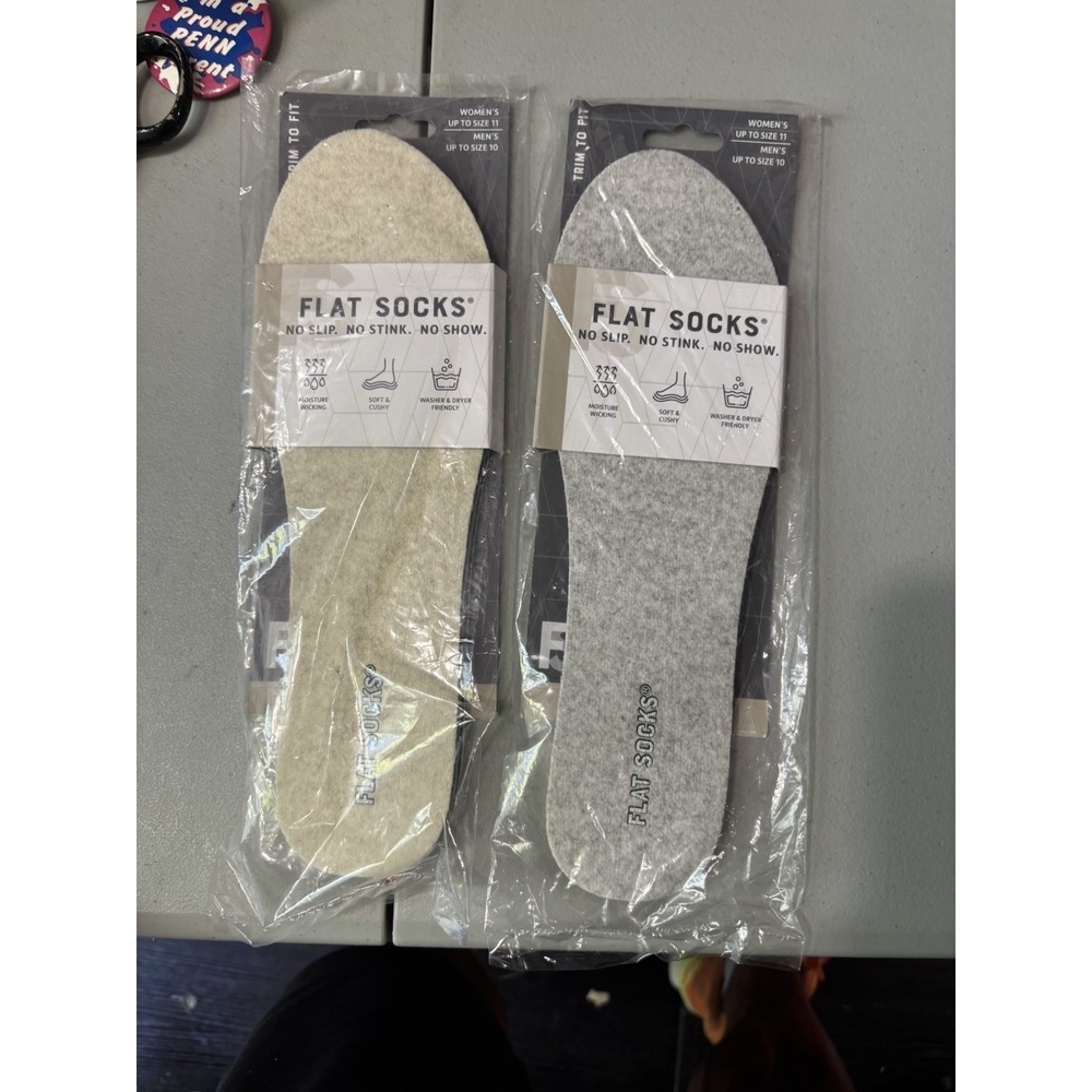 Foot Petals Women's Microwool Flat Socks Shoe Liner 2 Pairs Trim-to-Fit NWT